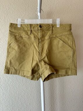 Madewell Emmett Yoke Edition shorts Olive surplus green high waist chino size 30